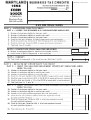 Form 500cr - Business Tax Credits - Maryland - 1998