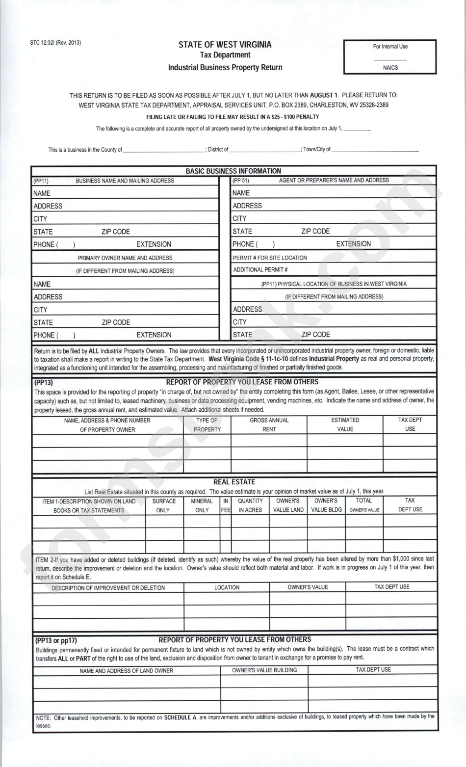 form-stc-12-32l-industrial-business-property-return-2013-printable