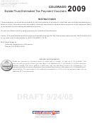 Colorado Form 105ep Draft - Colorado Estate/trust Estimated Tax Payment Vouchers - 2009 Printable pdf