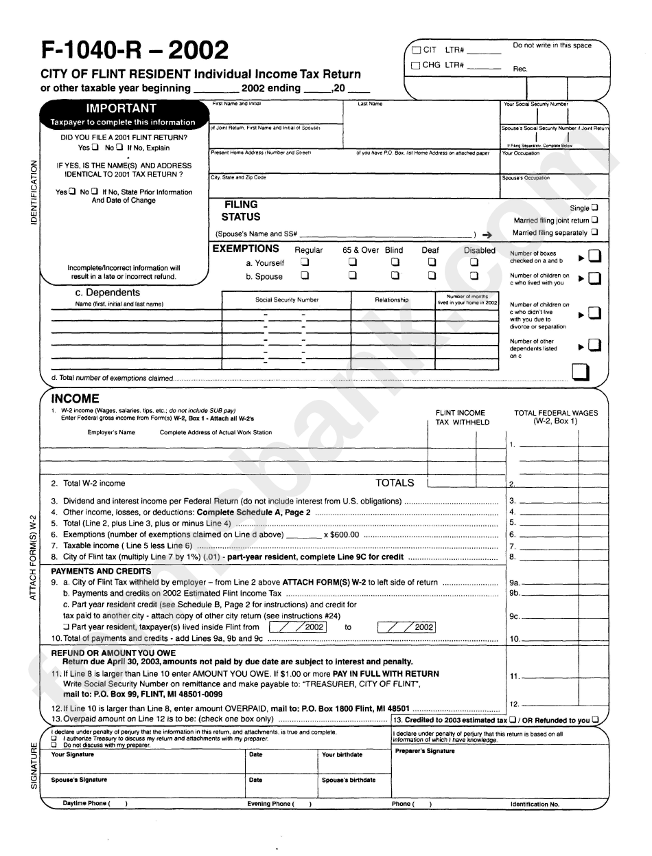 form-f-1040-r-city-of-flint-resident-individual-income-tax-return