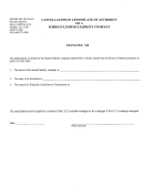 Cancellation Of Certificate Of Authority Of A Foreign Limited Liability Company - South Dakota Secretary Of State