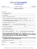 Busines Registration - City Of Springdale - Tax Departmnent