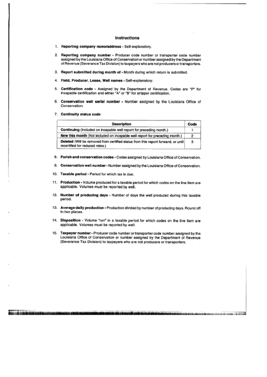 Instructions For Company Tax Report Printable pdf