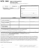 Form Wtd - Employer Monthly Withholding - City Of Pittsburgh - 2001