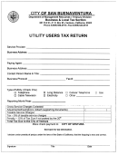 Utility Users Tax Return - City Of San Buenaventura - Department Of Management Resources - 2000