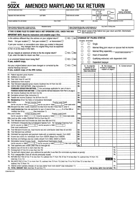 form-502x-amended-maryland-tax-return-printable-pdf-download