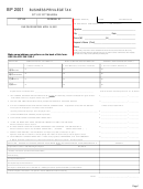 Form Bp - Business Privilege Tax - City Of Pittsburh - 2001
