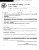 Form F-01 - Application For Amended Certificate Of Authority - Arkansas Secretary Of State