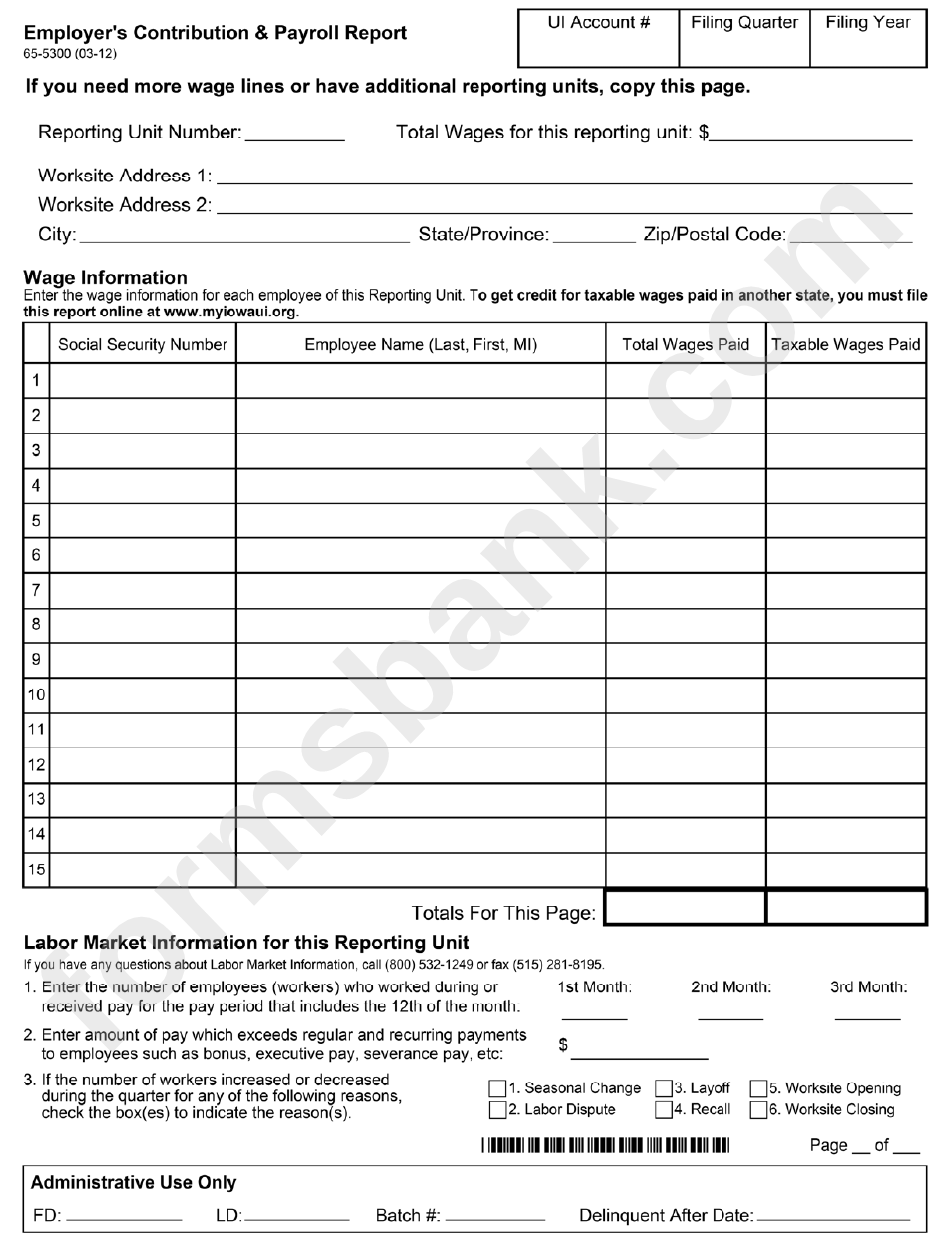 Form 65-5300 - Employer