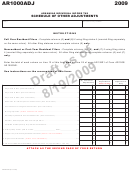 Form Ar1000adj Draft - Arkansas Individual Income Tax Schedule Of Other Adjustments - 2009