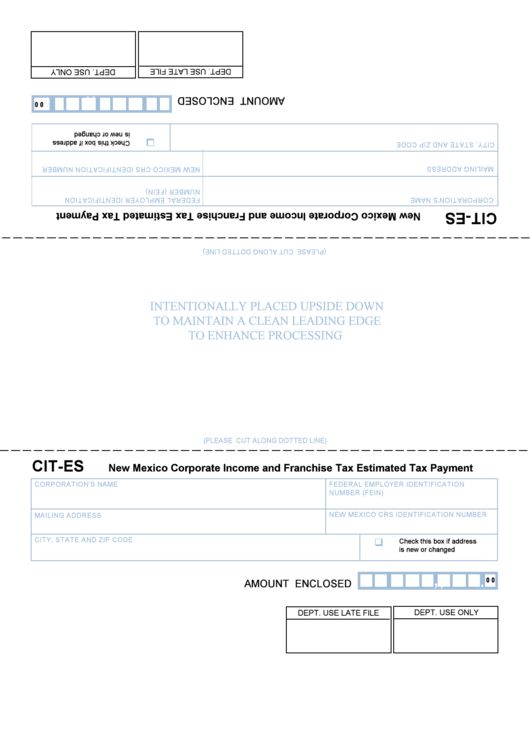 Form Cit-Es - New Mexico Corporate Income And Franchise Tax Estimated Tax Payment - 2002 Printable pdf
