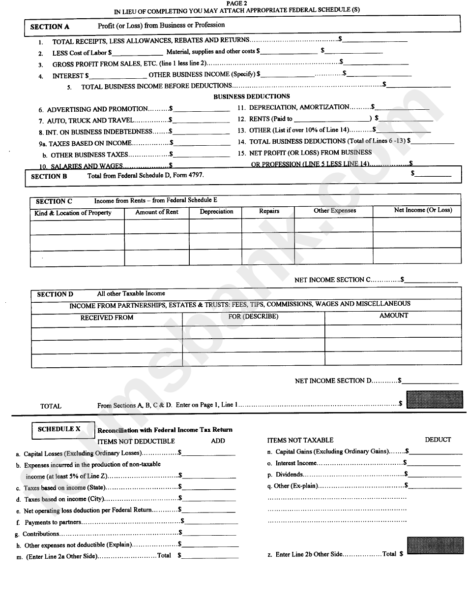 Form Br - Business Income Tax Return - Germantown