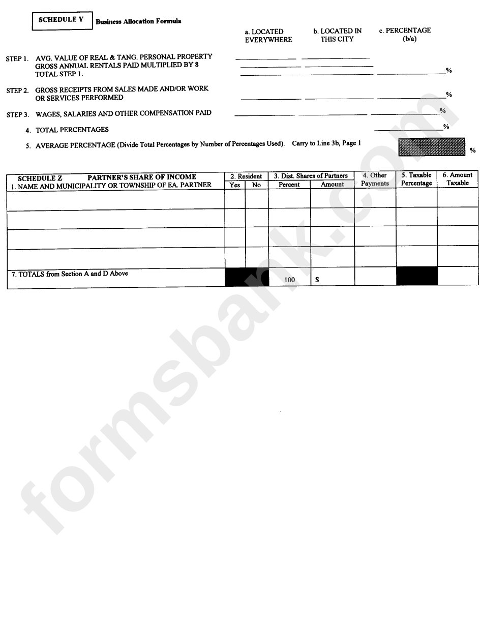 Form Br - Business Income Tax Return - Germantown