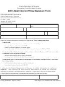 Adult Internet Filing Signature Form - 2001 - Alaska Department Of Revenue