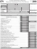 Form Et-1 - Financial Institution Excise Tax Return - Alabama Department Of Revenue - 2005