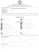 Request For Corporate Documents - Commonwealth Of Kentucky