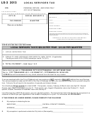 Form Ls-3 - Local Services Tax Personal Return - 2013