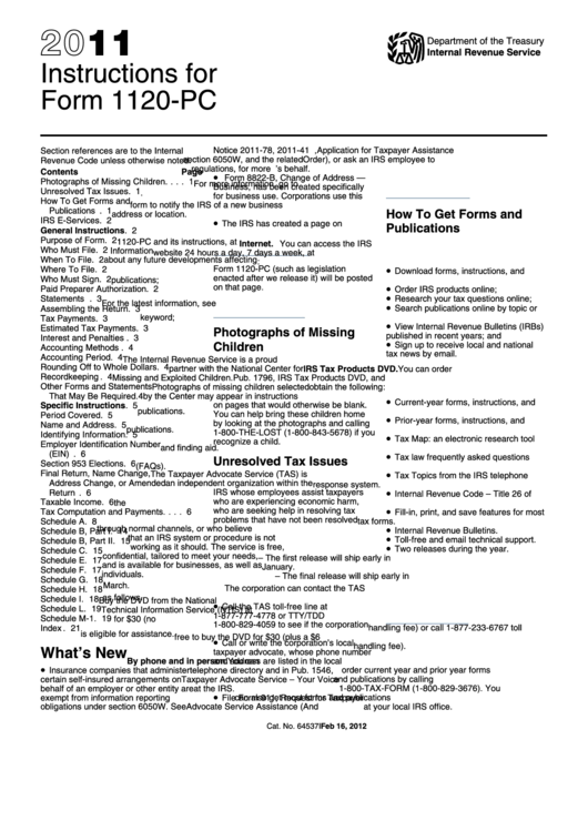 Instructions For Form 1120 Pc U s Property And Casualty Insurance 