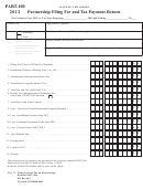 Fillable Form Part-100 - Partnership Filing Fee And Tax Payment Return - 2012 Printable pdf