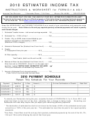 Estimated Income Tax Instructions & Worksheet For Form D-1 & Aq-1 - Income Tax Division - 2010