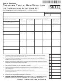 Form 561c - Oklahoma Capital Gain Deduction For Corporations Filing Form 512 - 2010