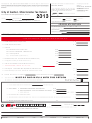 Ohio Income Tax Return - City Of Canton - 2013 Printable pdf