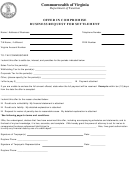 Offer In Compromise Business Request For Settlement - State Of Virginia Printable pdf