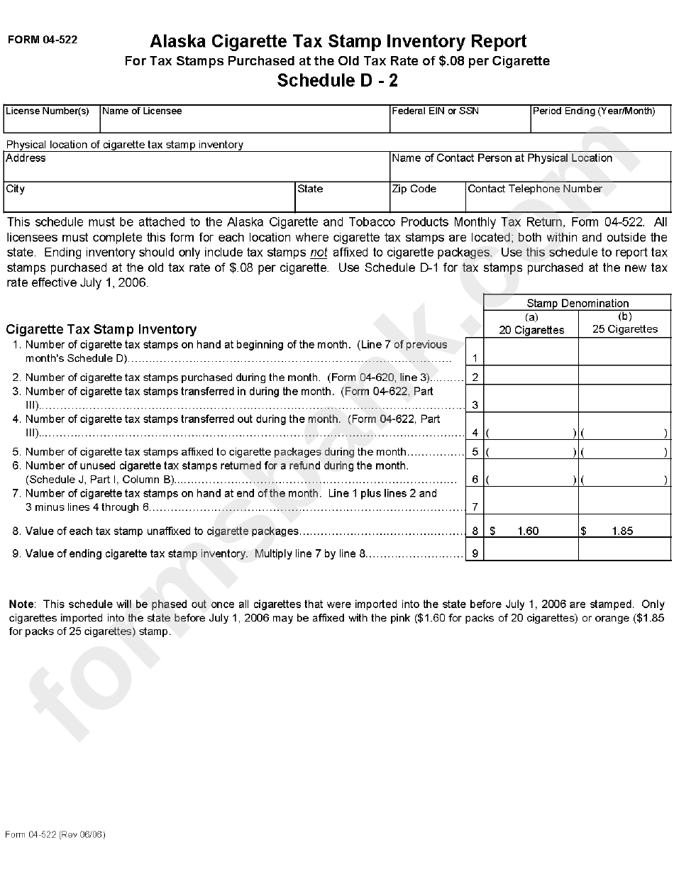 Form 04-522 Instructions - Cigarette And Tobacco Products Tax Return - Alaska Department Of Revenue, 2007