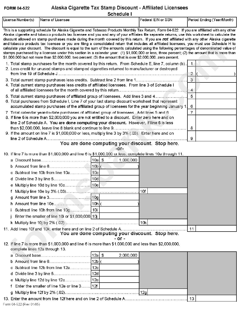 Form 04-522 Instructions - Cigarette And Tobacco Products Tax Return - Alaska Department Of Revenue, 2007