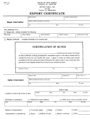 Form Mft-13 - Export Certificate - 1992