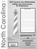 Form Nc-30 - Income Tax Withholding Tables And Instructions For Employers - North Carolina - 2017