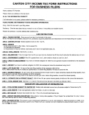 Instructions For Income Tax Return Form - City Of Canton Printable pdf