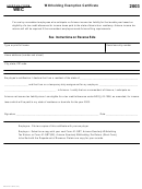 Form Wec - Withholding Exemption Certificate - 2003