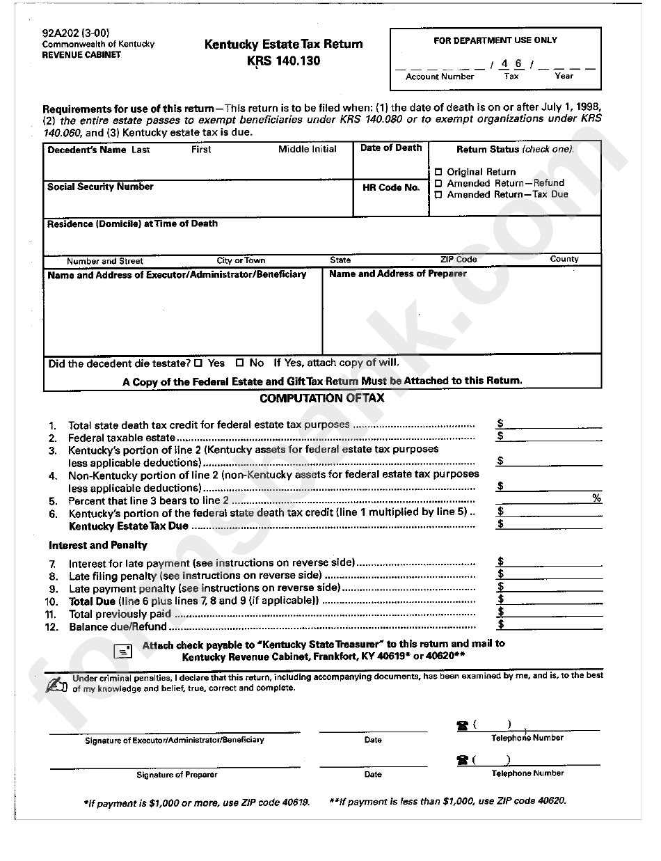 Kentucky State Tax Forms Printable Printable Forms Free Online