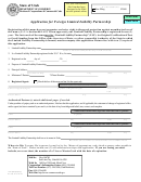 Application For Foreign Limited Liability Partnership - Utah Department Of Commerce - 2002