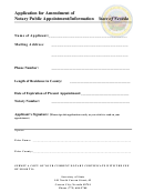 Application For Amendment Of Notary Public Appointment/information - State Of Nevada