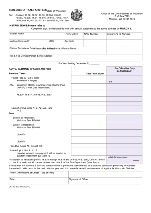 form-oci-22-800-schedule-of-taxes-and-fees-printable-pdf-download