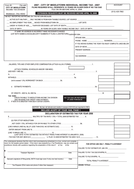 form-ir-city-of-middletown-individual-income-tax-2007-printable-pdf-download