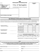 Form W-3 - Withholding Tax Reconciliation - City Of Springdale, 2005