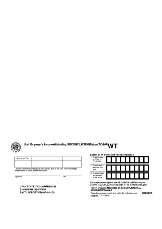 Form Tc-96r - Utah Employer