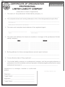 Form 252 - Certificate Of Organization Professional Limited Liability Company - 2010