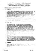2001/2002 Remittance Worksheet Instructions - Vermont Universal Service Fund