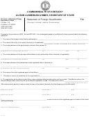 Form Fnl - Statement Of Foreign Qualification - Commonwealth Of Kentucky