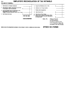 Form W-3 - Empoyer's Reconciliation Of Tax Withheld