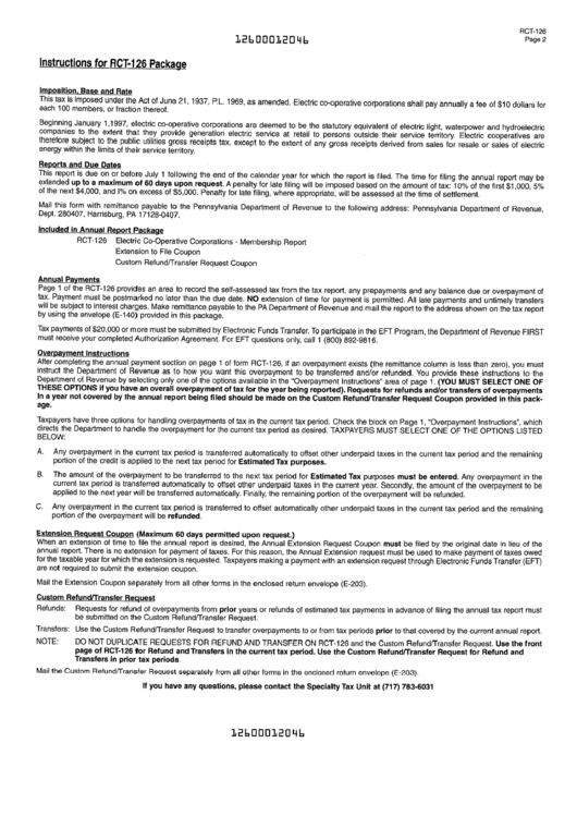 Instructions For Rct-126 Package printable pdf download