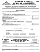 Form 502d - Declaration Of Estimated Maryland And Local Income Tax - 2001