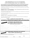 Form Wtex - Non-residence Of City Of Pittsburgh Stop Withholding Wage Tax- 2009