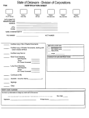 Certification Sheet - State Of Delaware - Division Of Corporations