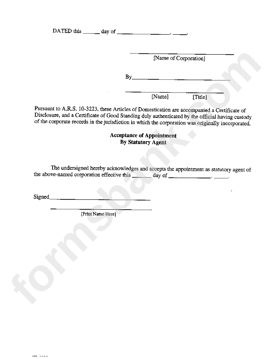 Form Cf:003b - Articles Of Domestication Of A Non-Tax-Exempt Nonprofit Corporation