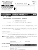 Form Hp-1040(r) - City Of Highland Park Income Tax - 2011